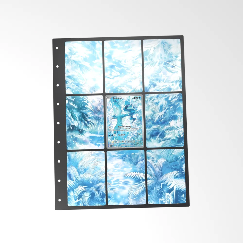 The printed Articuno 161/159 set in a 9-pocket binder page, with the card in the centre pocket
