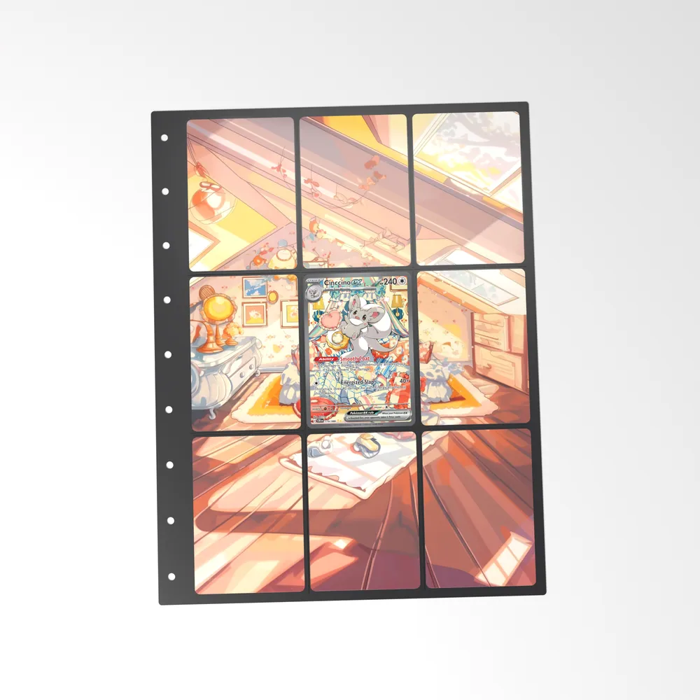 The printed Cinccino ex 119/86 set in a 9-pocket binder page, with the card in the centre pocket