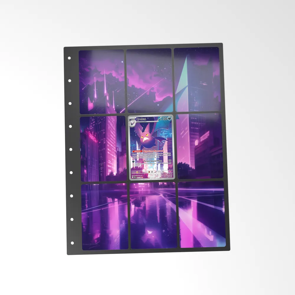 The printed Crobat 93/86 set in a 9-pocket binder page, with the card in the centre pocket