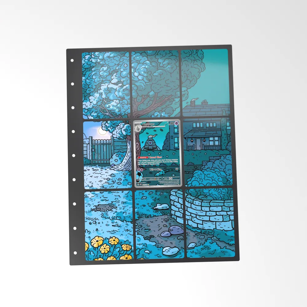 The printed Dusclops 69 set in a 9-pocket binder page, with the card in the centre pocket
