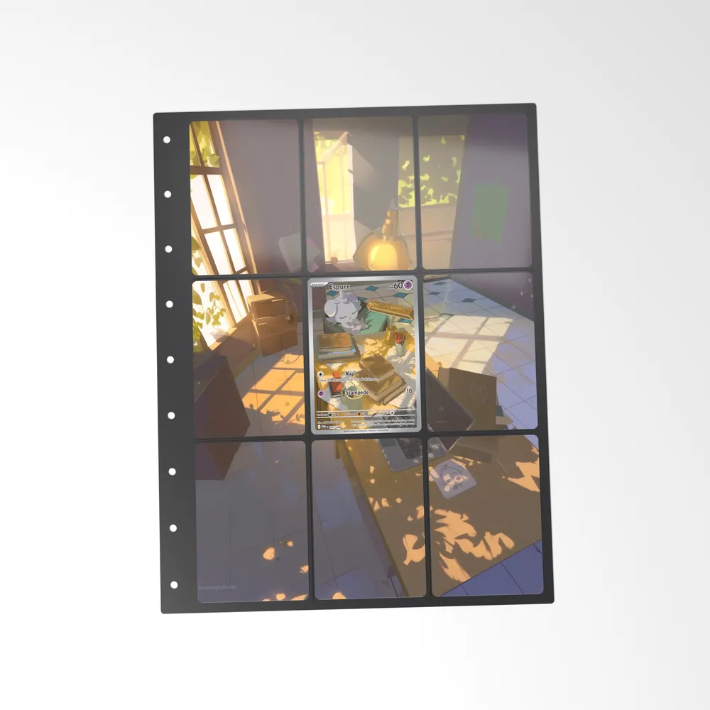 The printed Espurr 95/88 set in a 9-pocket binder page, with the card in the centre pocket