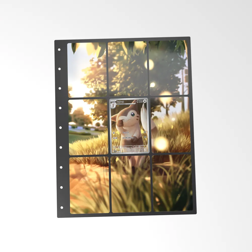 The printed Furret 168/159 set in a 9-pocket binder page, with the card in the centre pocket