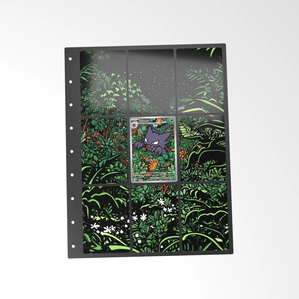 The printed Haunter 27 set in a 9-pocket binder page, with the card in the centre pocket