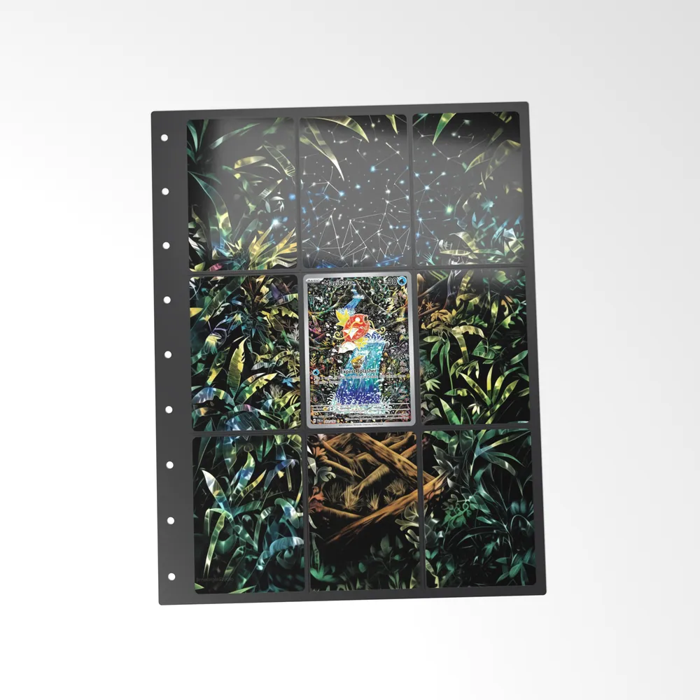 The printed Magikarp 203/193 set in a 9-pocket binder page, with the card in the centre pocket