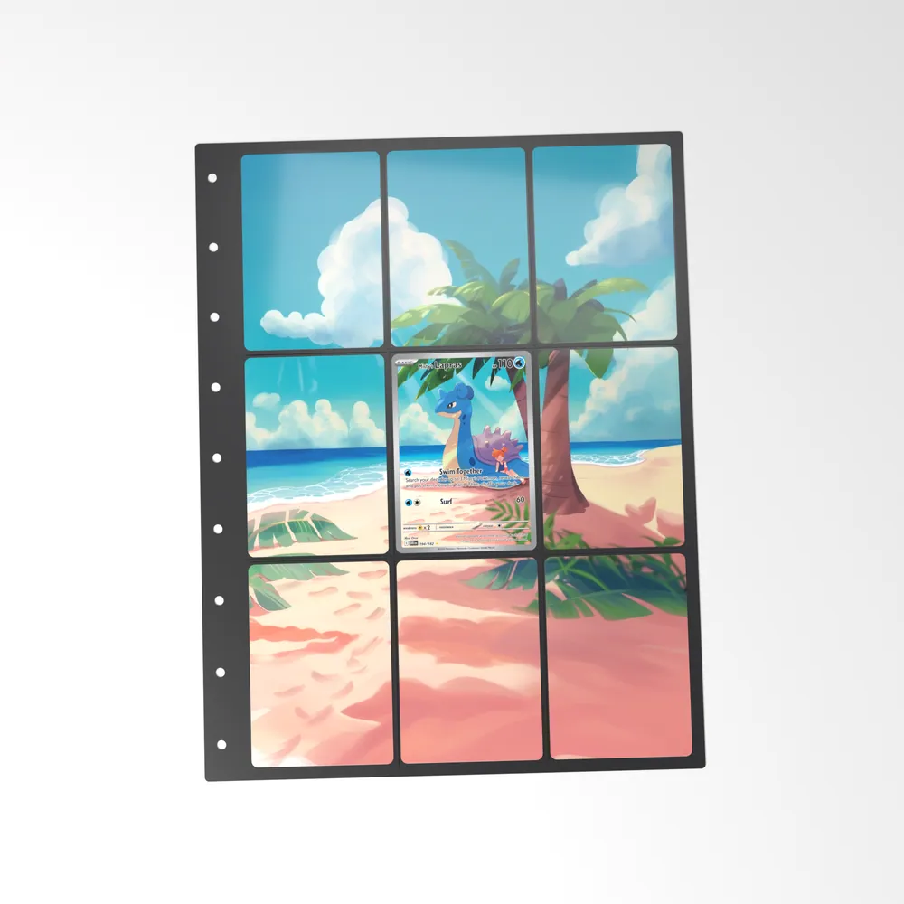 The printed Misty's Lapras 194/182 set in a 9-pocket binder page, with the card in the centre pocket
