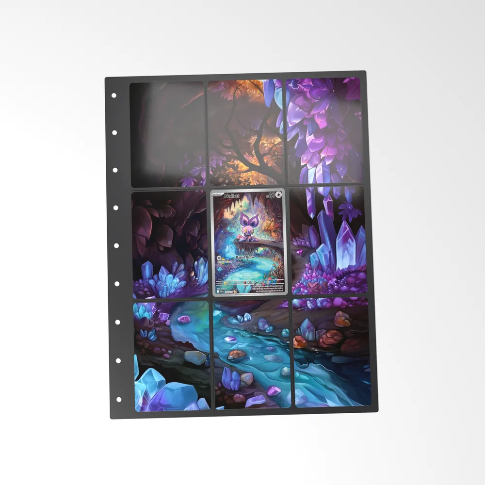 The printed Noibat 169/159 set in a 9-pocket binder page, with the card in the centre pocket