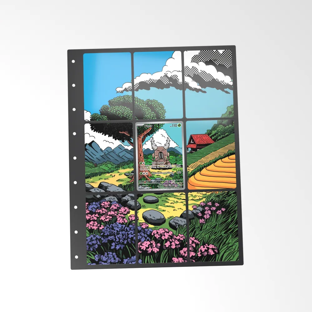 The printed Pinsir 168/167 set in a 9-pocket binder page, with the card in the centre pocket