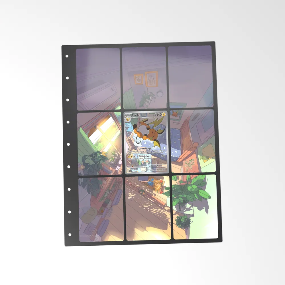 The printed Raichu 211/193 set in a 9-pocket binder page, with the card in the centre pocket