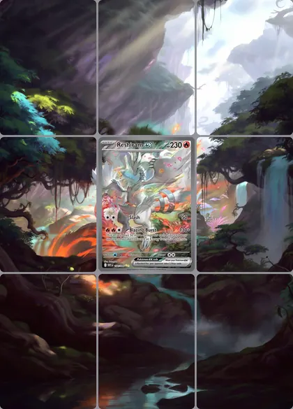 Reshiram ex 166/86 extended binder art
