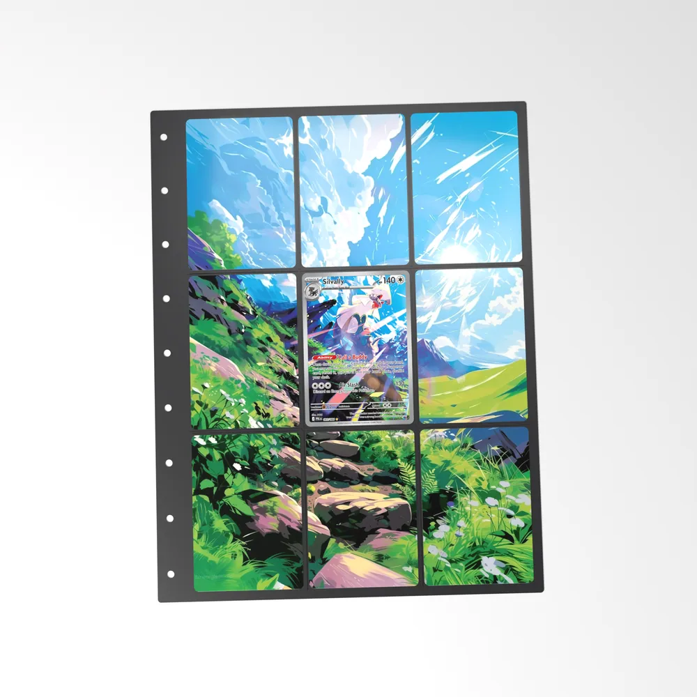 The printed Silvally 95/84 set in a 9-pocket binder page, with the card in the centre pocket