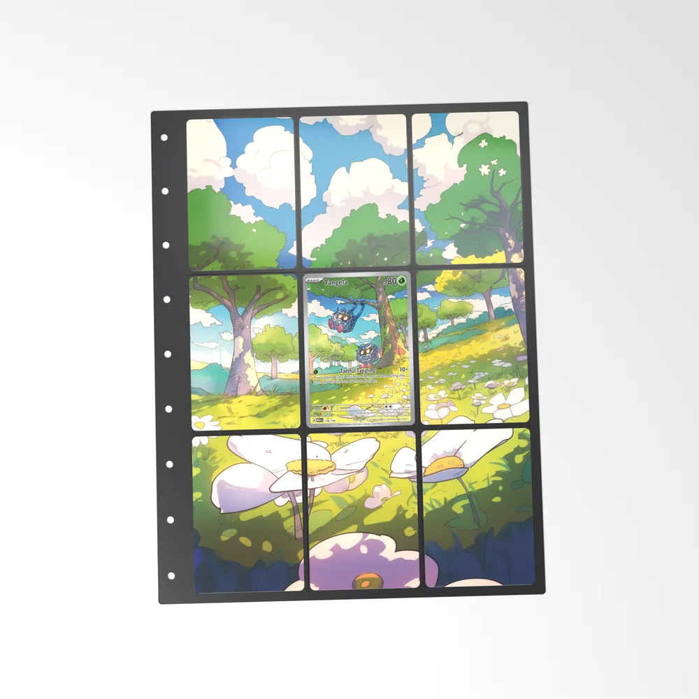 The printed Tangela 178/165 set in a 9-pocket binder page, with the card in the centre pocket