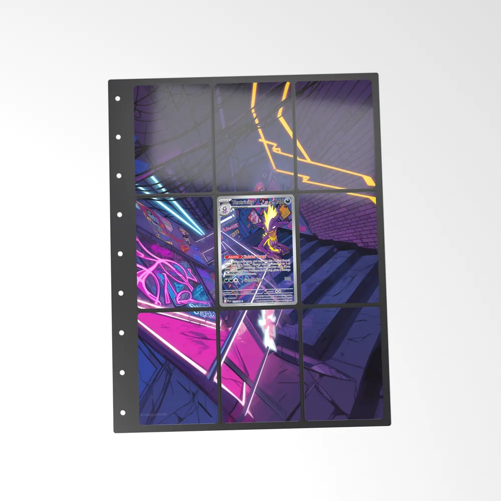 The printed Toxtricity 103/94 set in a 9-pocket binder page, with the card in the centre pocket